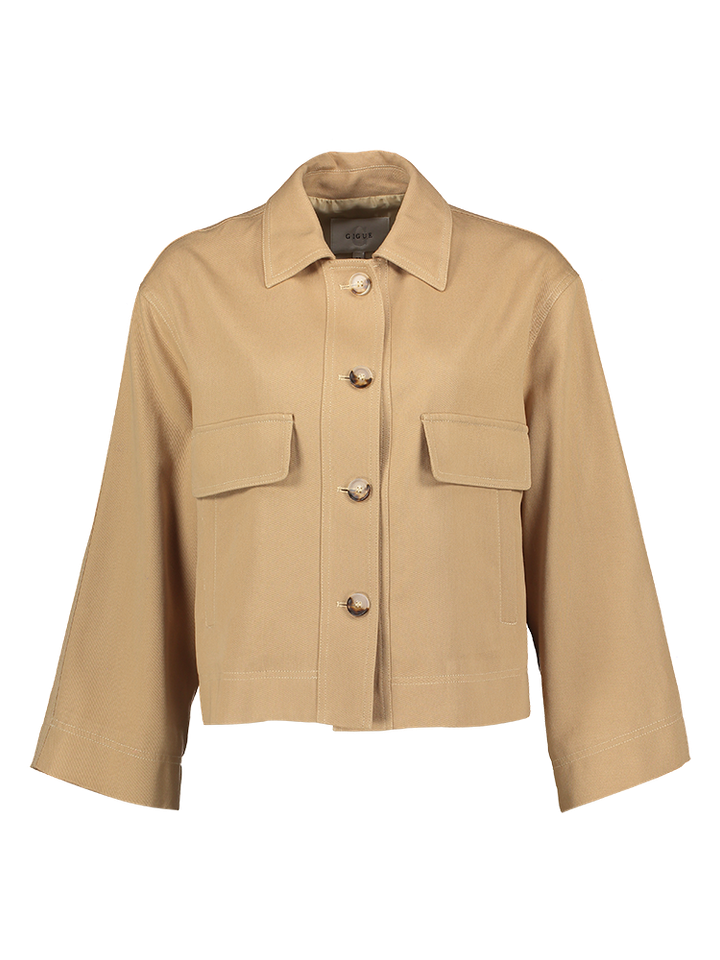 Beige kort jasje met zak detail Wilton Gigue