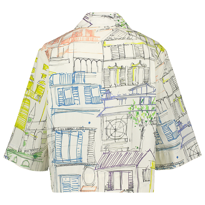 Witte katoenen bloes met print Gigue