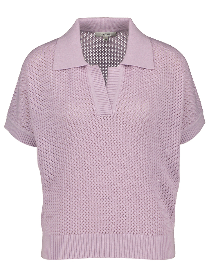 Lila polo trui met gaatjes effect Lily Gigue
