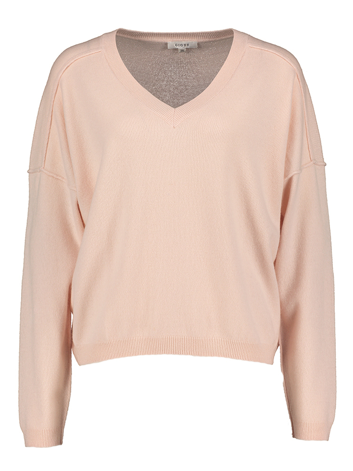Roze trui met v-hals Lorca Gigue