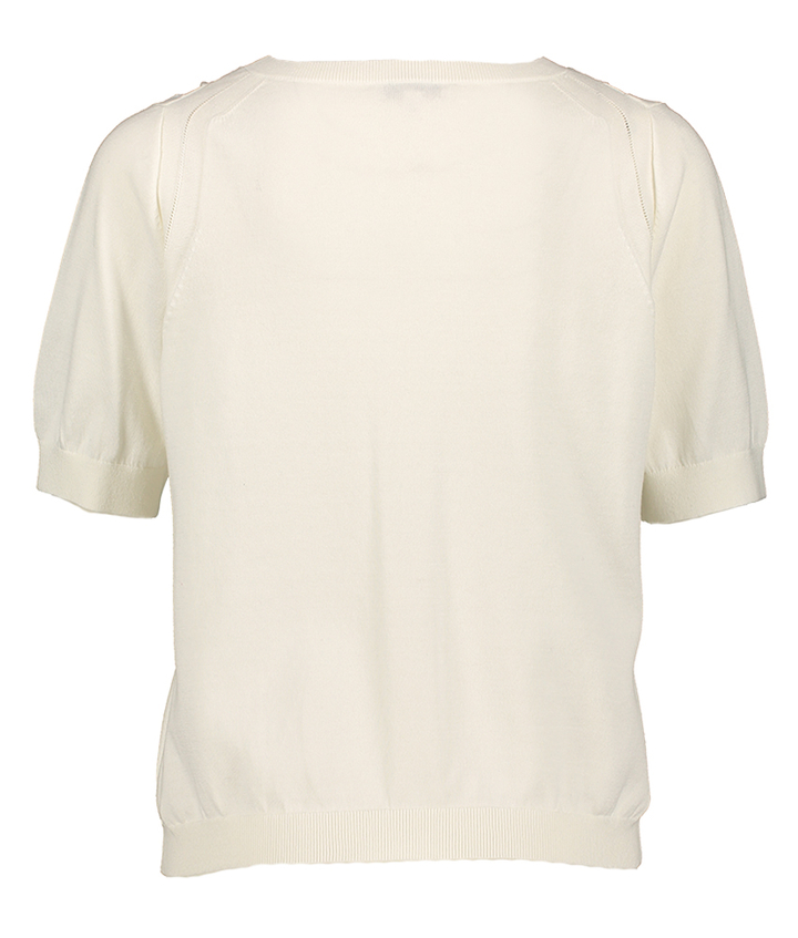Ecru fijne trui met korte mouwen Lana Gigue