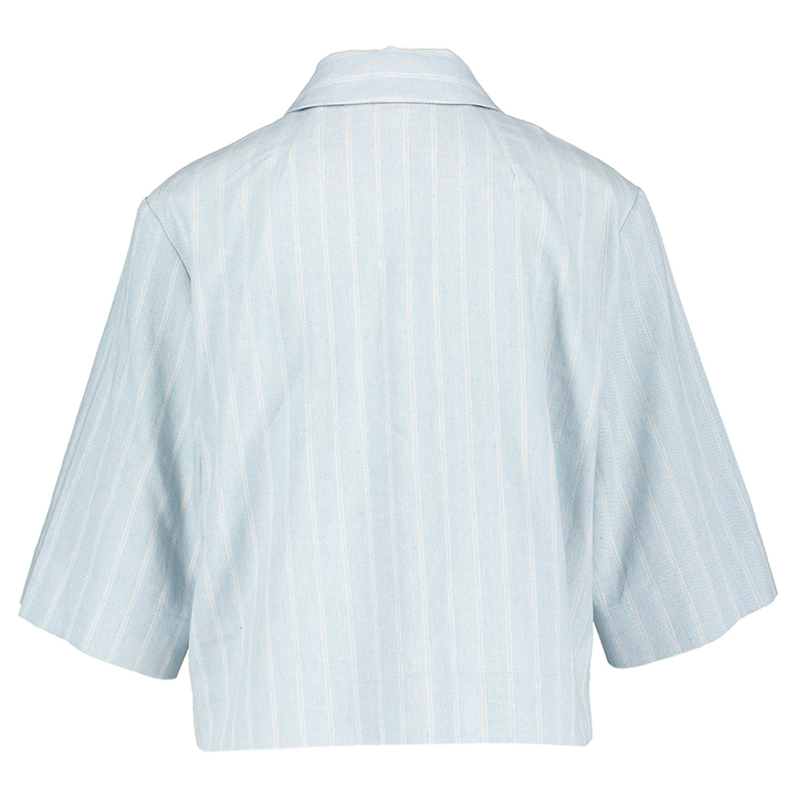 Lichtblauwe kort gestreepte jas Hiza Gigue