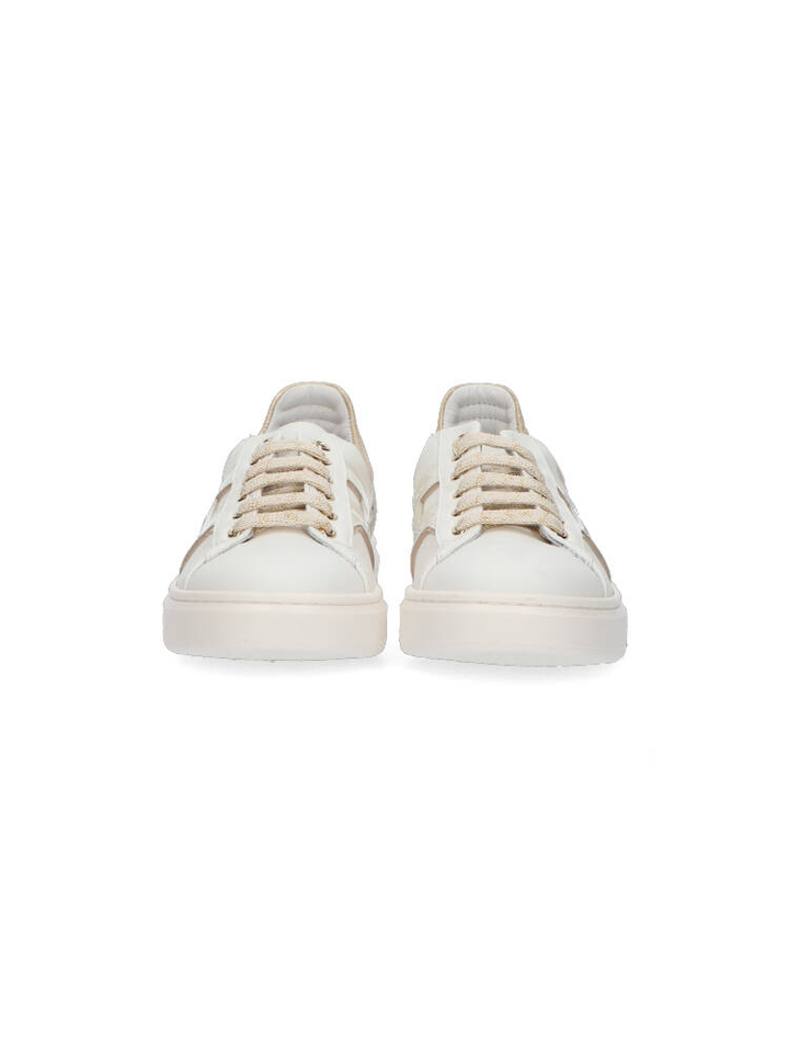 Witte lage sneakers met gouden details Hoops 