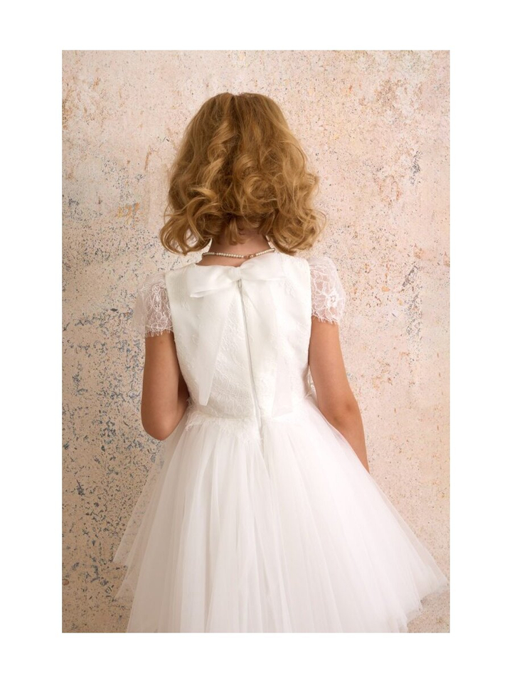 Wit kleed met kant en tule communie  Miss Leod