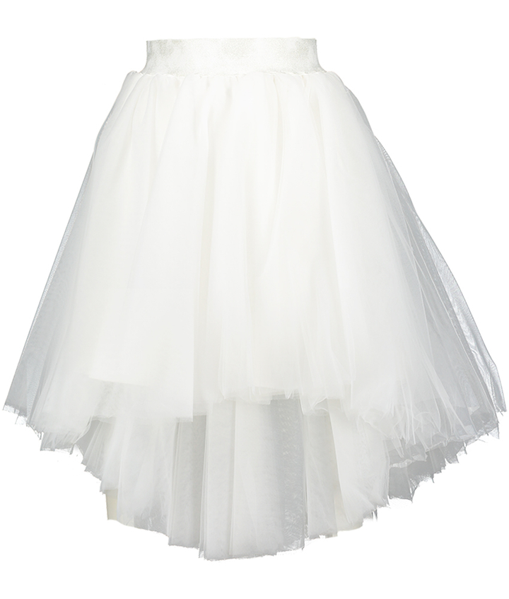 Ecru tule rok vooraan korter dan achtekant Miss Leod