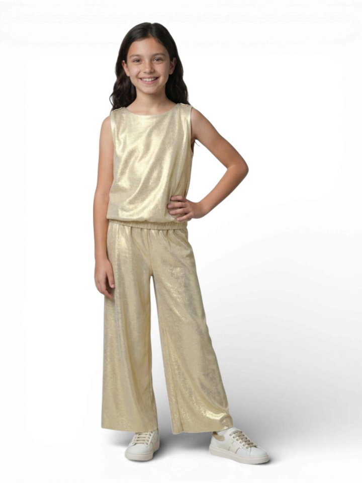 Goud losvallende broek Diamante Blu
