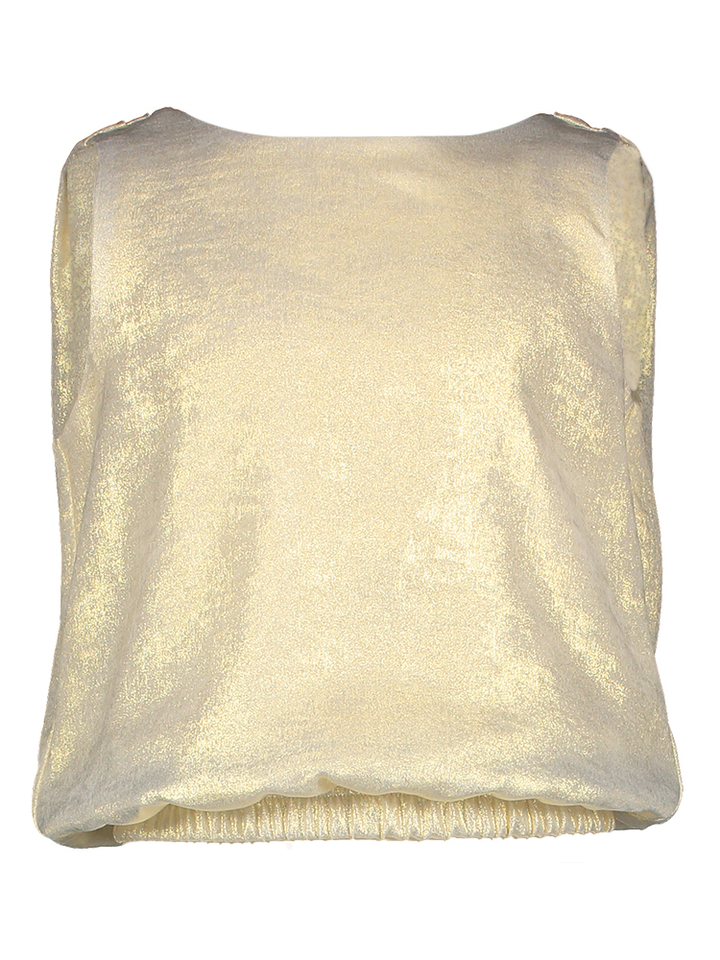 Goud kleurige top met ronde hals Diamante Blu
