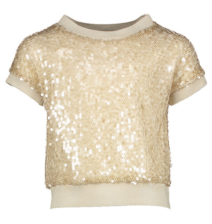 Beige glitter top communie Diamante Blu