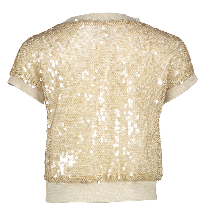 Beige glitter top communie Diamante Blu