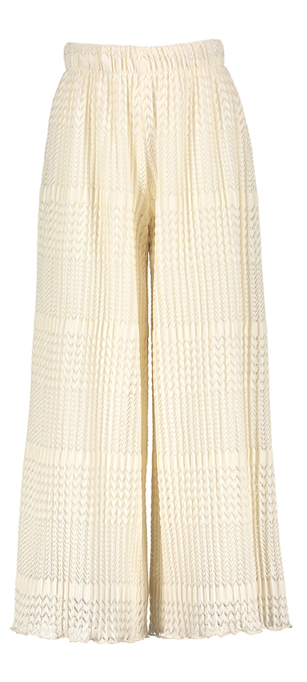 Beige wijde broek met structuur Blue Bay