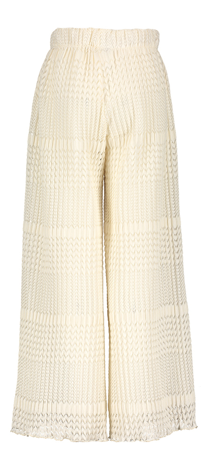 Beige wijde broek met structuur Blue Bay