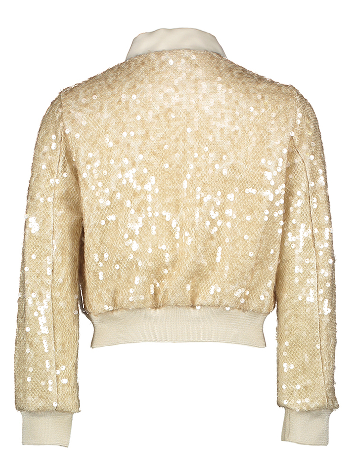 Beige kort glitter jasje communie Diamante Blu