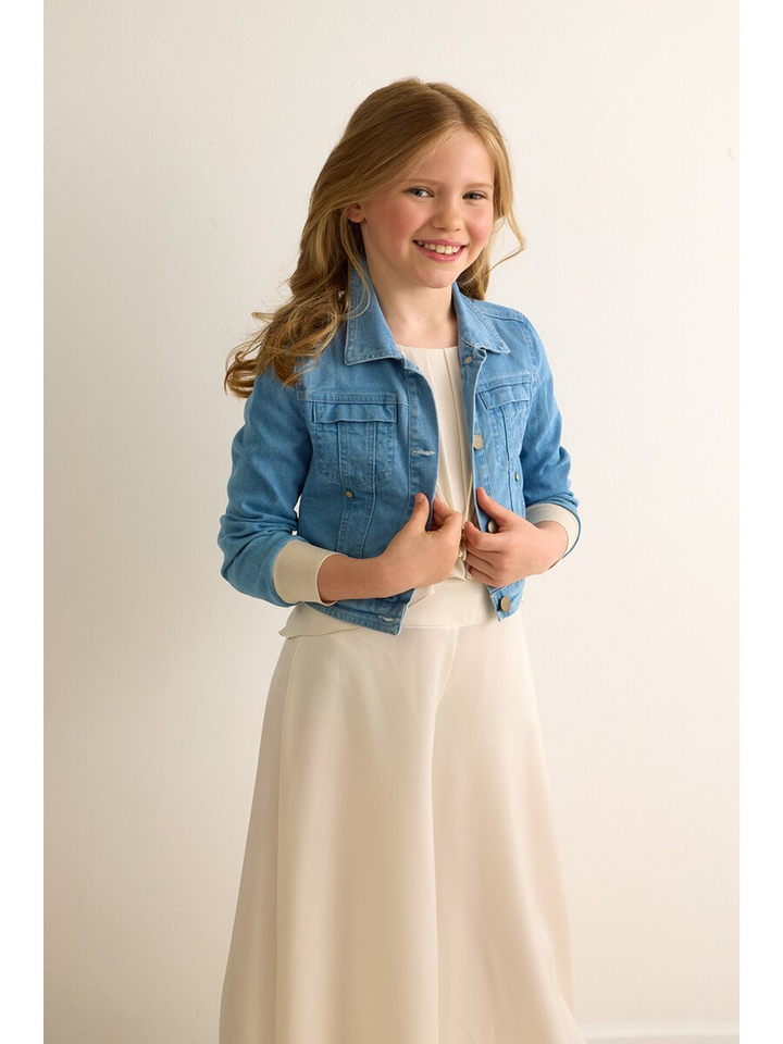 Jeans jas met detail aan de mouw Diamante Blu