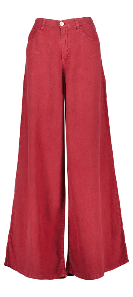 Bordeaux linnen wijde broek Lois