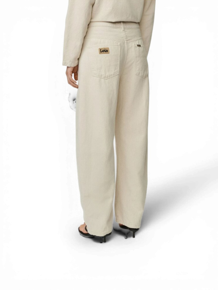 Beige losvallende broek Lois 