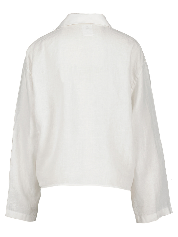 Witte linnen bloes met knoop detail Lois