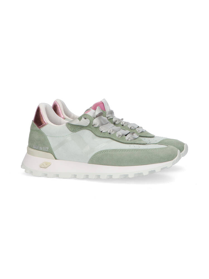 Pistache en metallic rose lage sneakers Veloce Nomap