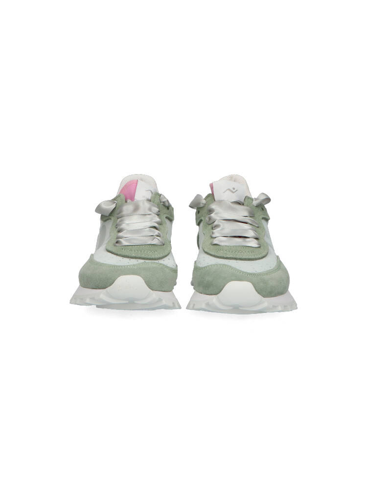 Pistache en metallic rose lage sneakers Veloce Nomap