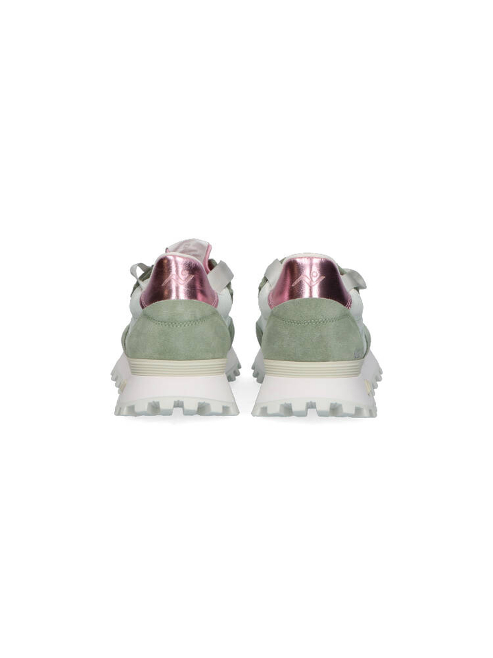 Pistache en metallic rose lage sneakers Veloce Nomap