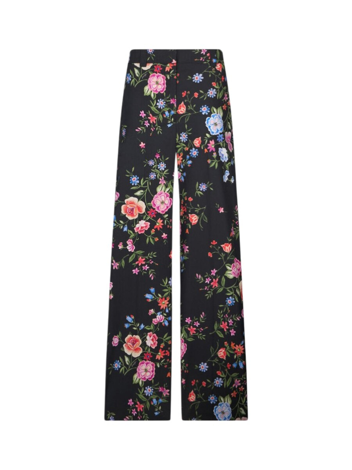 Zwarte broek met bloemenprint Liu Jo