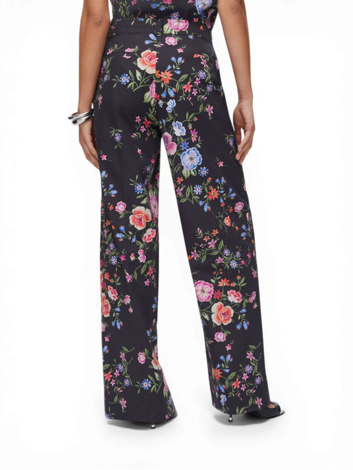 Zwarte broek met bloemenprint Liu Jo