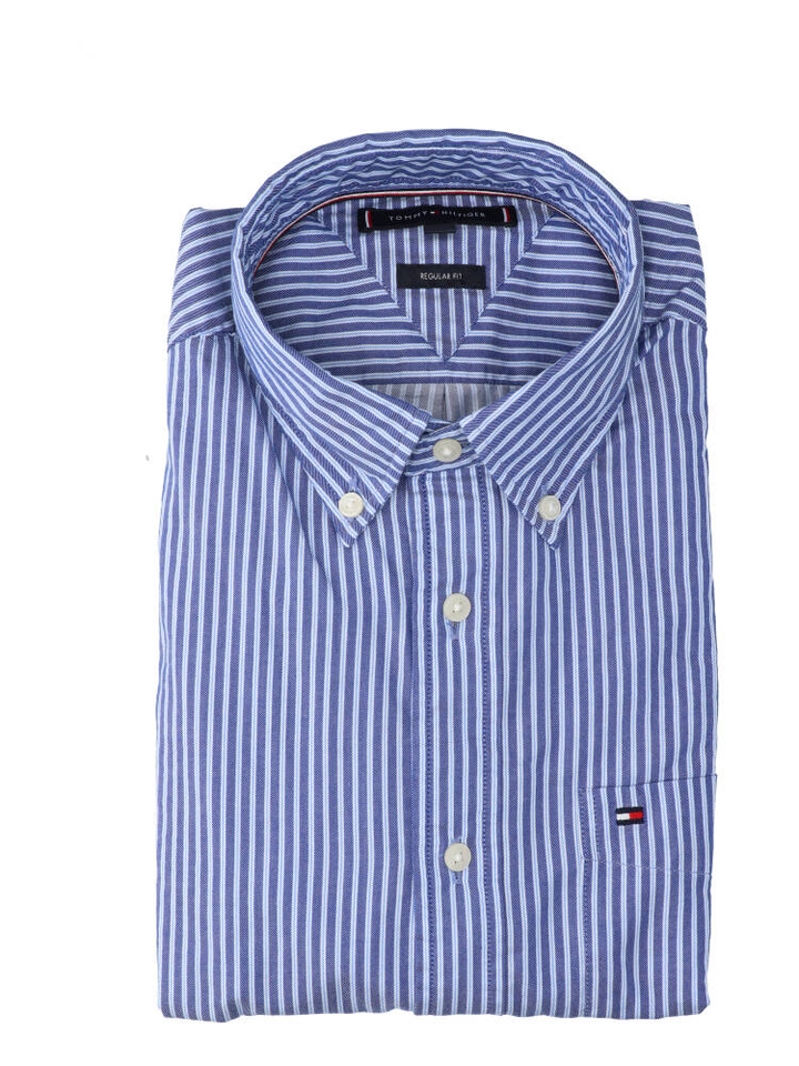 Blauw katoen hemd (regular fit) met lange mouwen Tommy Hilfiger 