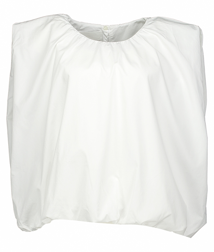Witte katoenen top met strop onderaan Giada Bellerose 