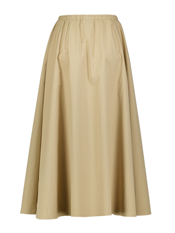 Beige uitlopenre katoenen rok met elastiek Harlin Bellerose 