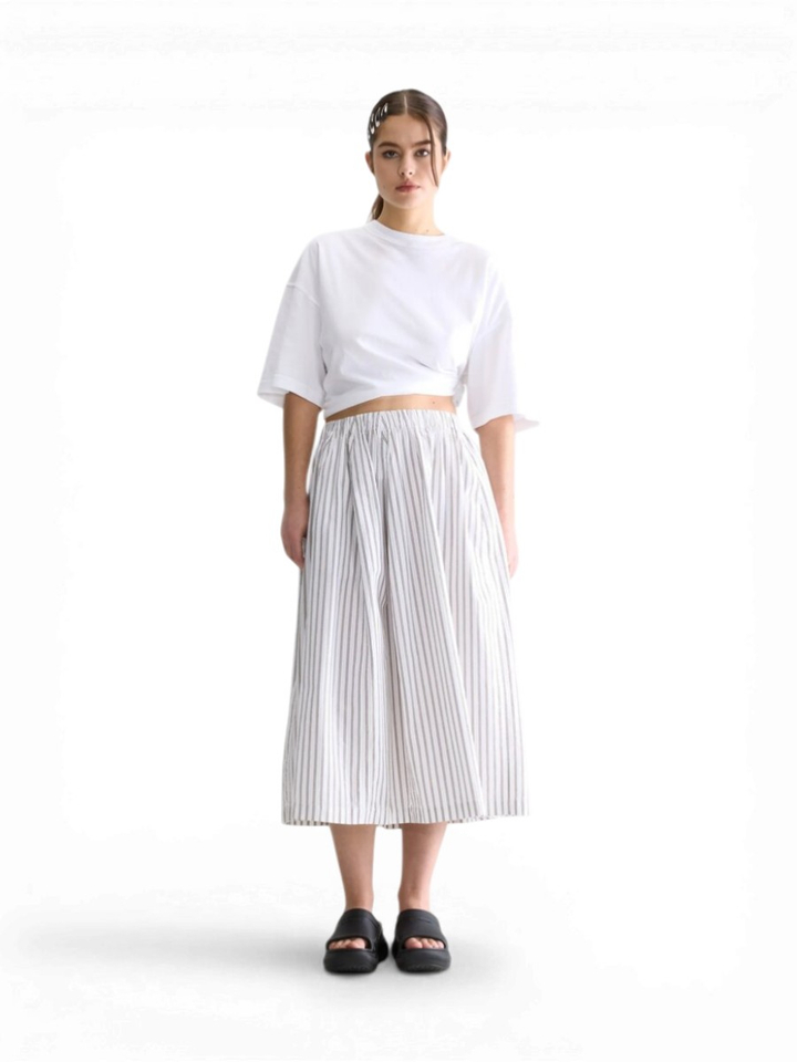 Witte gestreepte midi - rok Cinley Bellerose