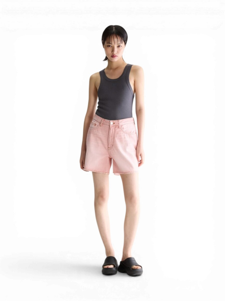 Roze wijde denim short Pactol Bellerose 