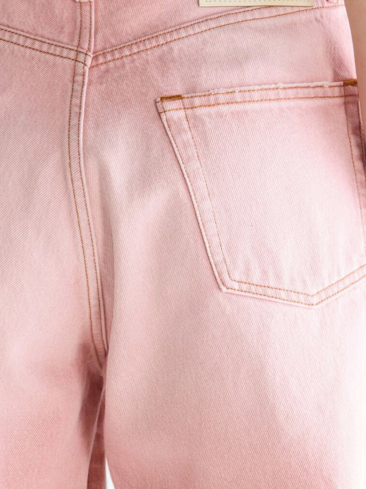 Roze wijde denim short Pactol Bellerose 