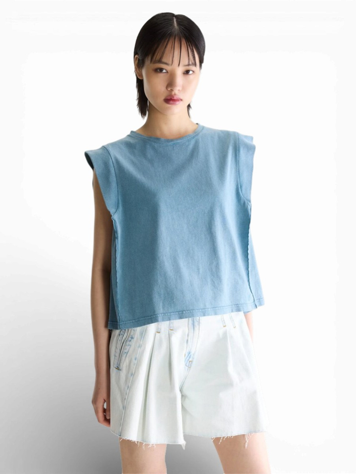 Blauwe vintage T-shirt Vruno Bellerose 