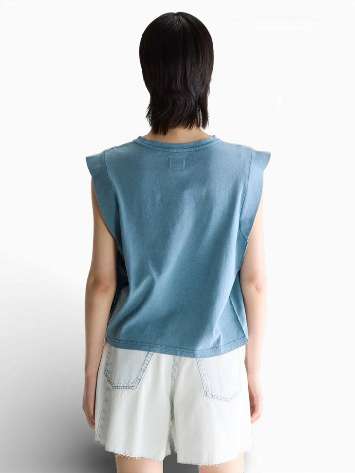 Blauwe vintage T-shirt Vruno Bellerose 