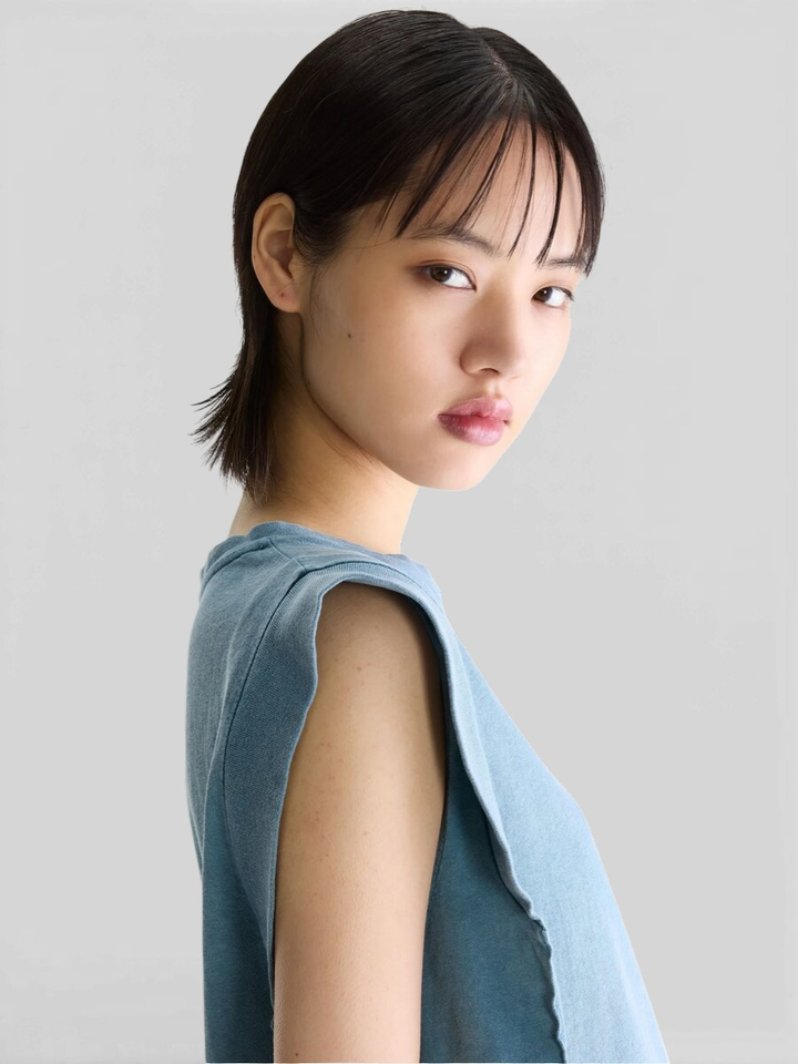 Blauwe vintage T-shirt Vruno Bellerose 