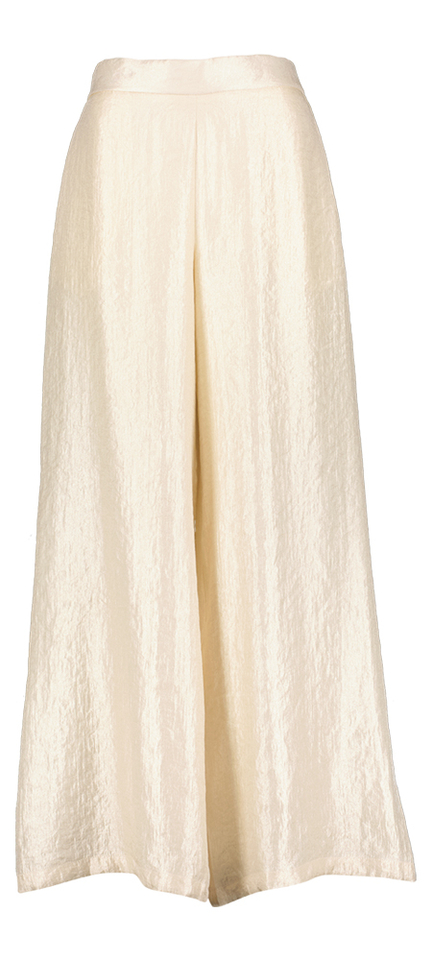 Beige glanzende broek met elastiek Elia Due Amanti