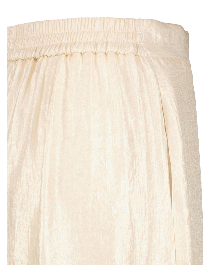 Beige glanzende broek met elastiek Elia Due Amanti