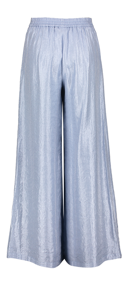 Blauwe glanzende wijde broek Elia Due Amanti