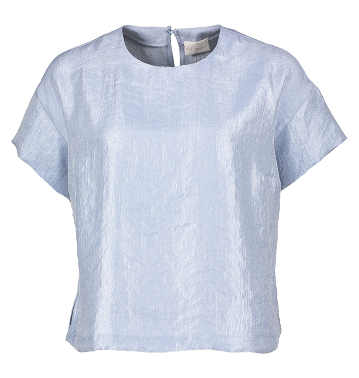 Blauwe glanzende bloes Anny Due Amanti