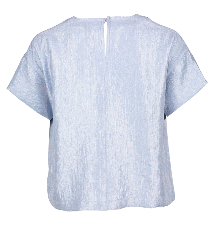 Blauwe glanzende bloes Anny Due Amanti