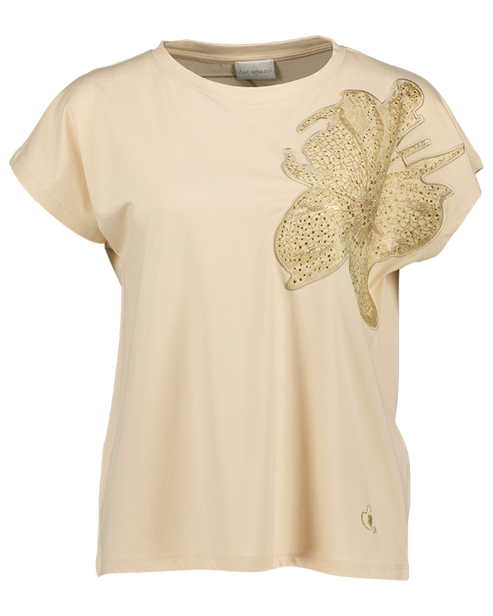 Beige bloes met bloem Drake Due Amanti 
