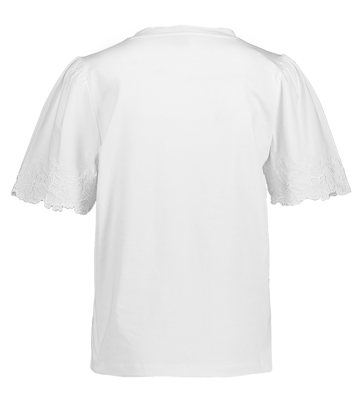Witte t-shirt met broderie detail Sonia Due Amanti