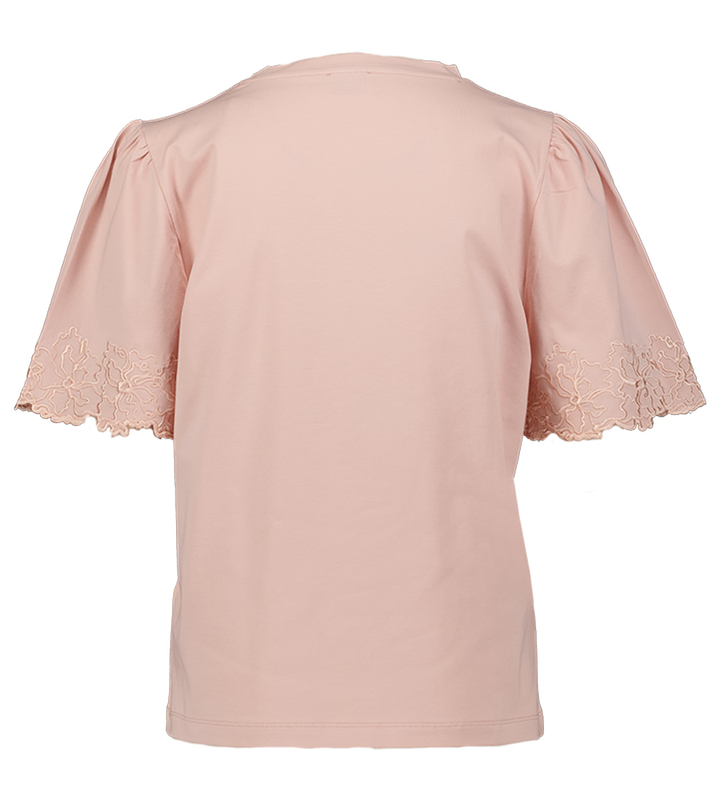 Roze t-shirt met broderie detail Sonia Due Amanti