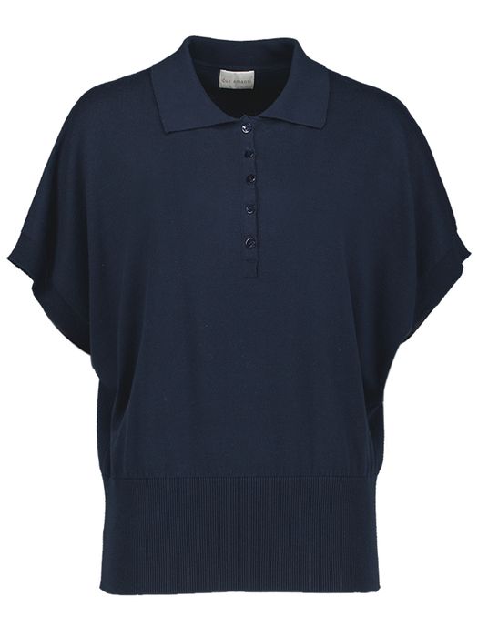 Donkerblauwe polo met korte mouwen Thorne Due Amanti