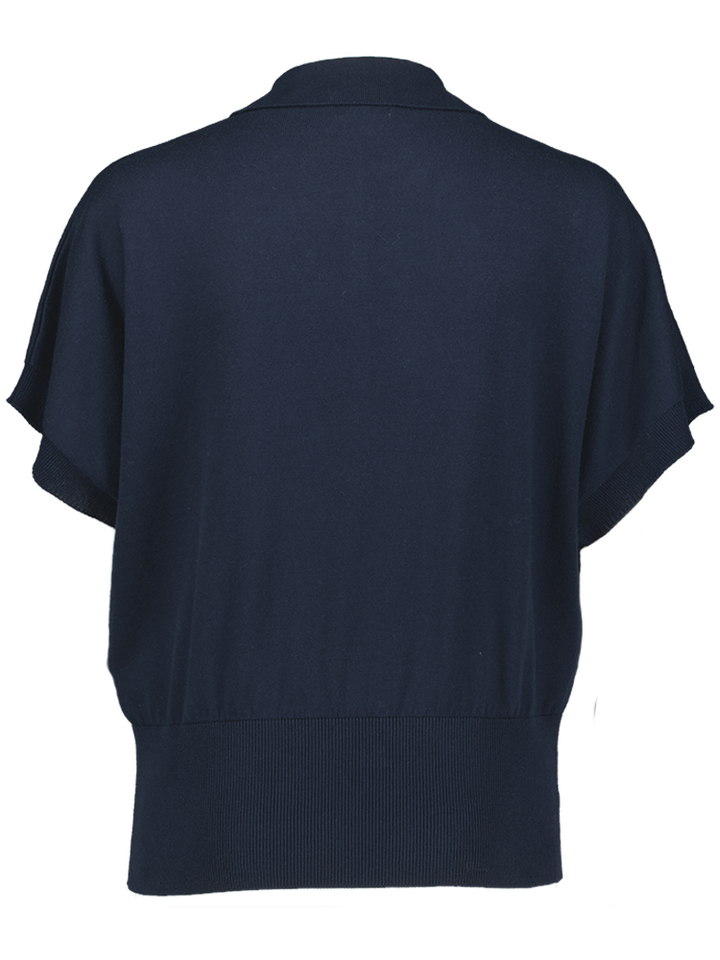 Donkerblauwe polo met korte mouwen Thorne Due Amanti