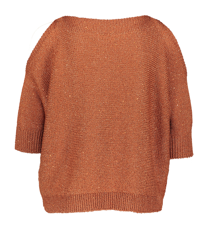 Roestkleurige glitter trui met open schouder Koy Due Amanti