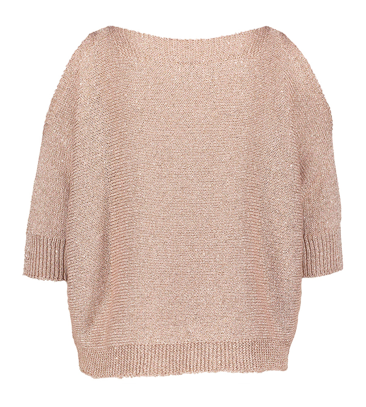 Roze glitter trui met open schouder Koy Due Amanti