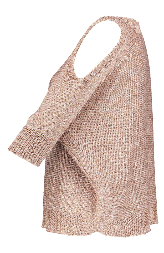 Roze glitter trui met open schouder Koy Due Amanti