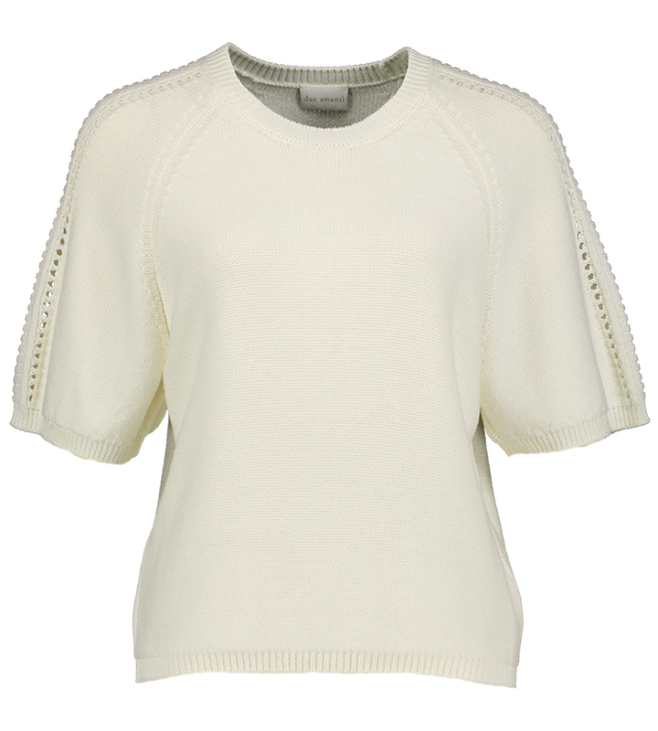 Ecru trui met schouder detail Amarelo Due Amanti
