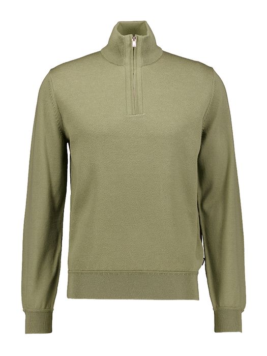 Kakigroene trui met rits Hugo Boss