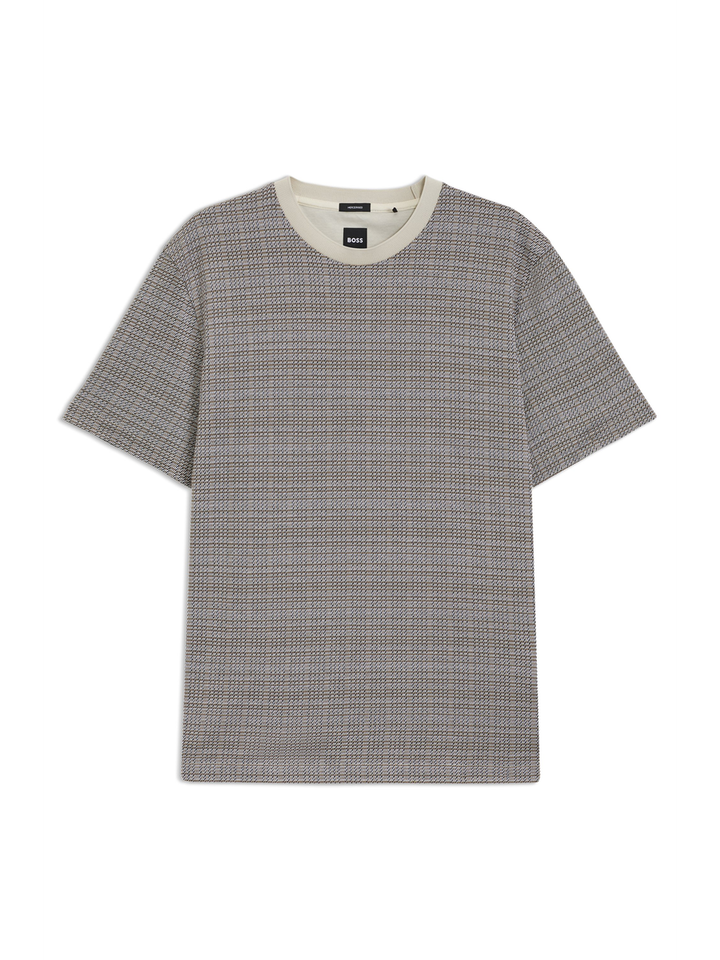 Beige katoenen t-shirt met print Hugo Boss